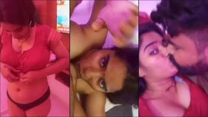 Newly Married Couple Beautiful Wife Stripping Giving Watch