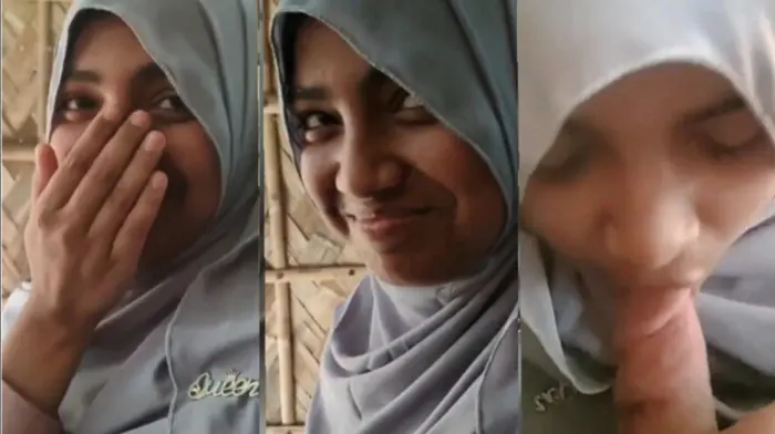 Shy Hijabi College Girl Blowjob to Lover Watch